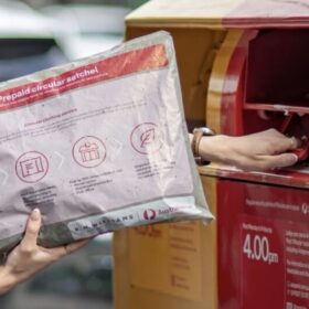 AusPost satchel uses iQRenew recycled soft plastic